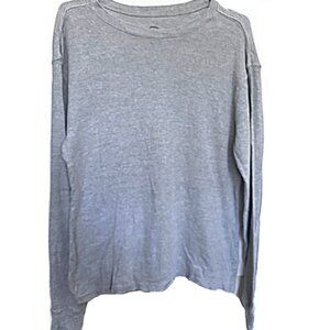 Monument Men's Long sleeve crewneck Tee, gray, S